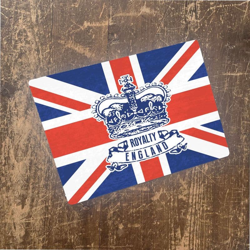 Grunge British With Crown - Metal Advertising Wall Sign Four Sizes