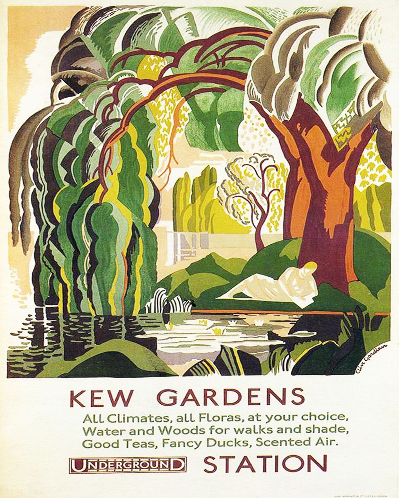 Kew Gardens Station Underground- Metal Advertising Wall Sign Four Sizes