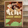 Lucky Dogs GWR Rail, Metal Advertising Wall Sign Four Sizes