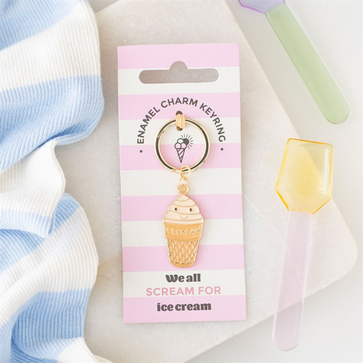 Ice Cream Cone Keyring, Collectable