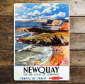 Newquay British Railways Southern Region, Metal Advertising Wall Sign Four Sizes