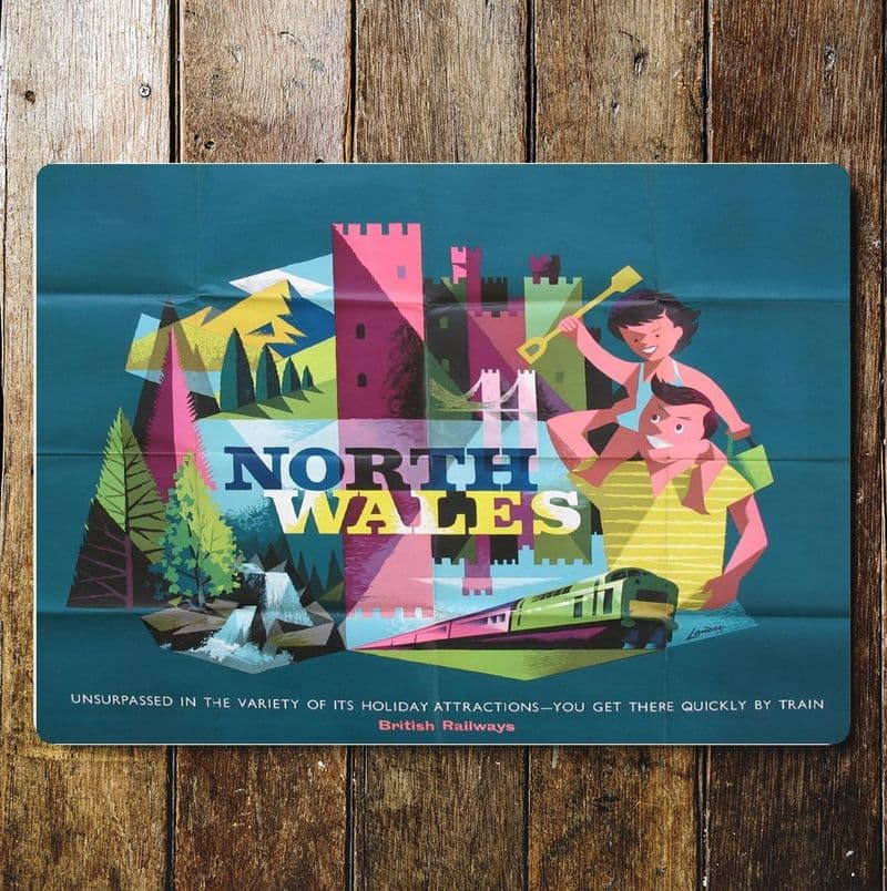 North Wales British Railways, Metal Advertising Wall Sign Four Sizes