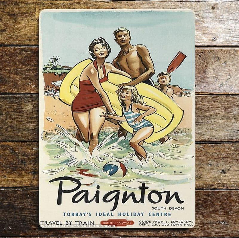 Paignton British Railways, Metal Advertising Wall Sign Four Sizes
