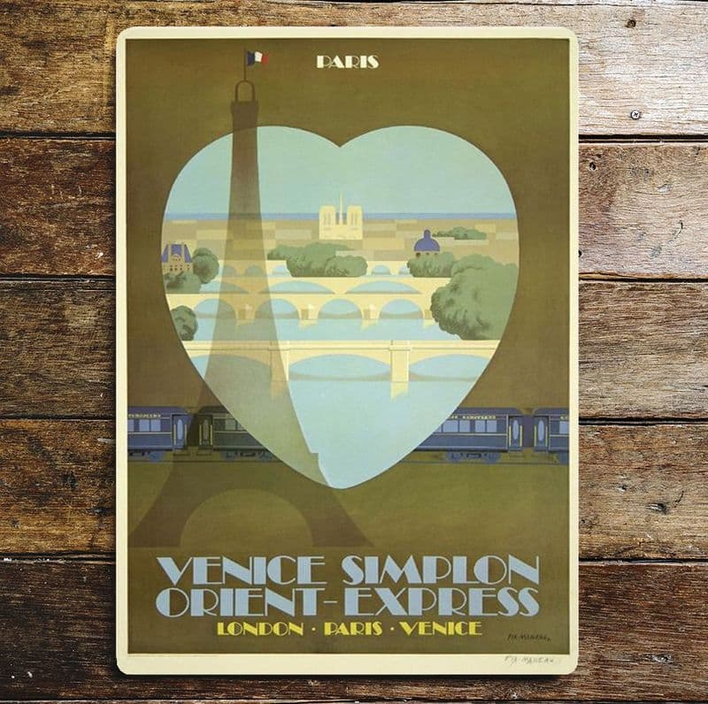 Venice Orient Express, Metal Advertising Wall Sign Four Sizes
