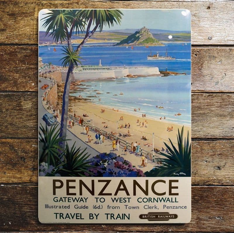 Penzance British Railways, Metal Advertising Wall Sign Four Sizes