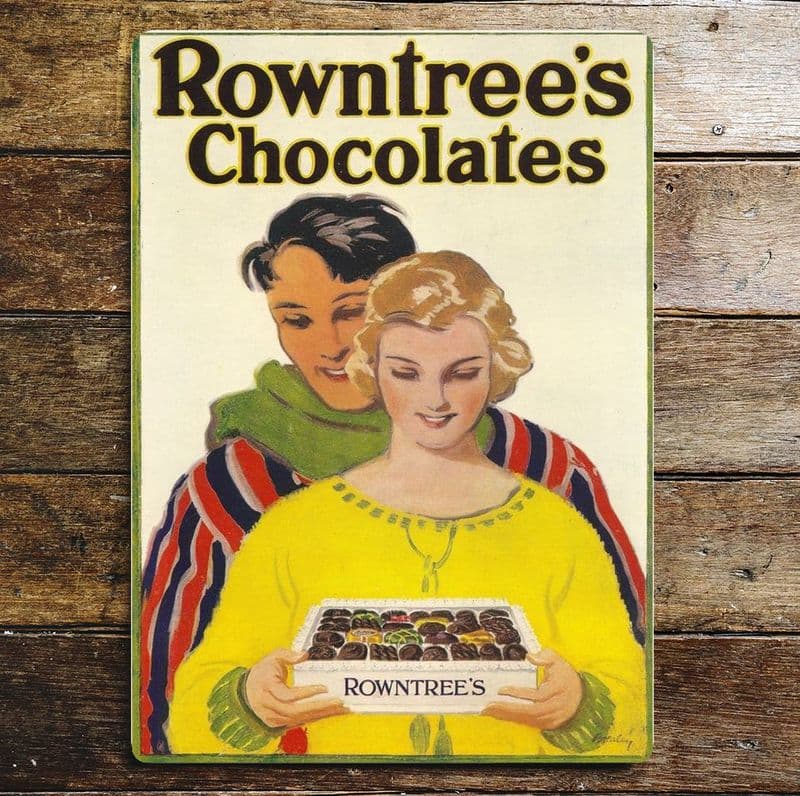 Rowntree's Chocolates 1930s , Metal Advertising Wall Sign Four Sizes
