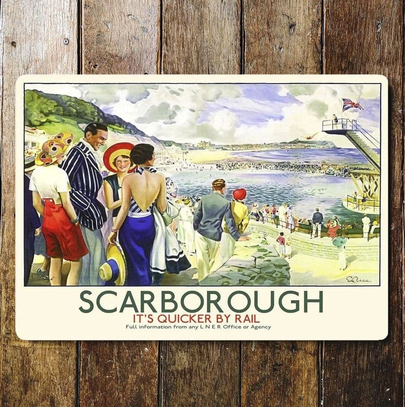 Scarborough British Railways, Metal Advertising Wall Sign Four Sizes