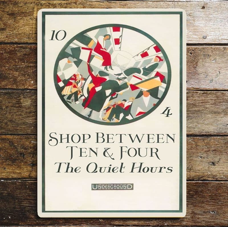 Shop Between ten & Four The Quiet Hours Underground, Metal Advertising Wall Sign Four Sizes